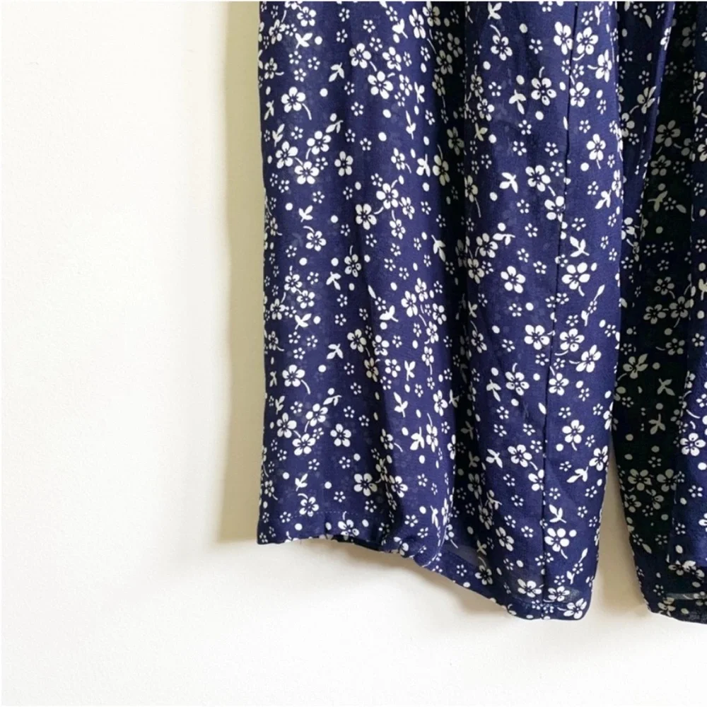 Reformation Fergie Jumpsuit Navy Ditsy Floral Boho Size 0 - Picture 5 of 10